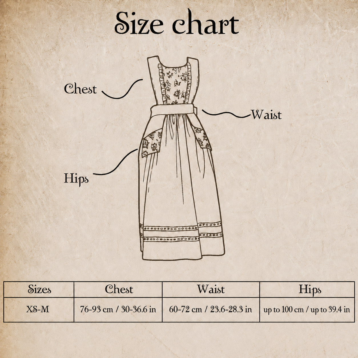Vintage Floral Pinafore Apron – 100% Cotton Kitchen Dress with Decorative Floral Inserts & Lace