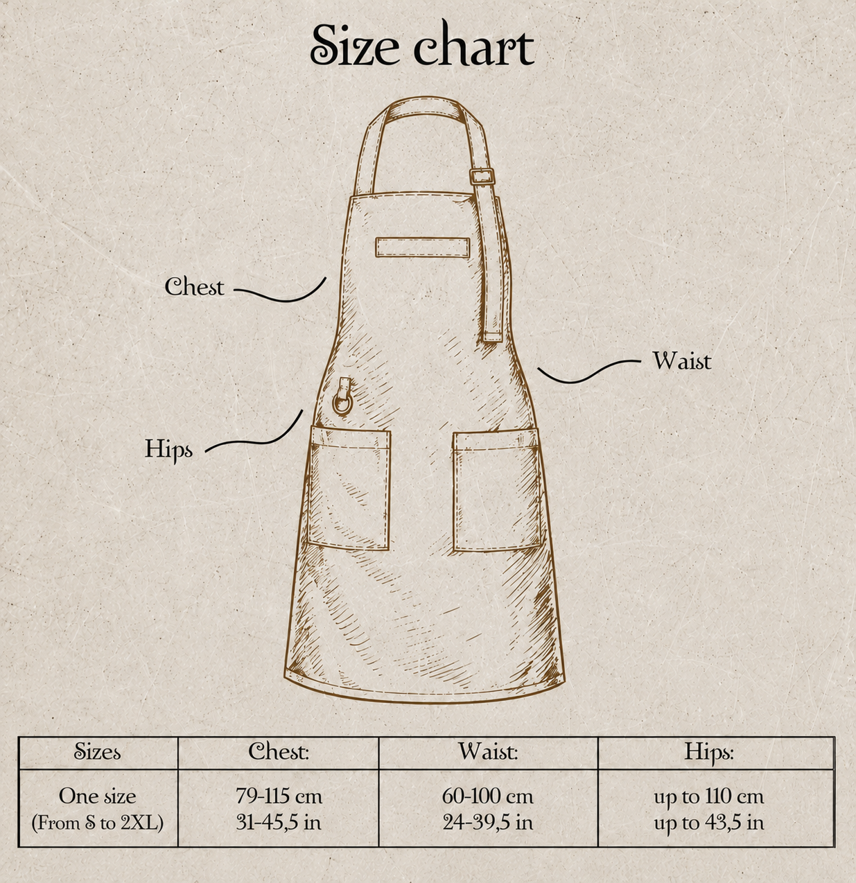 Dusty Mauve Adjustable Cotton Apron — One Size S to 2XL