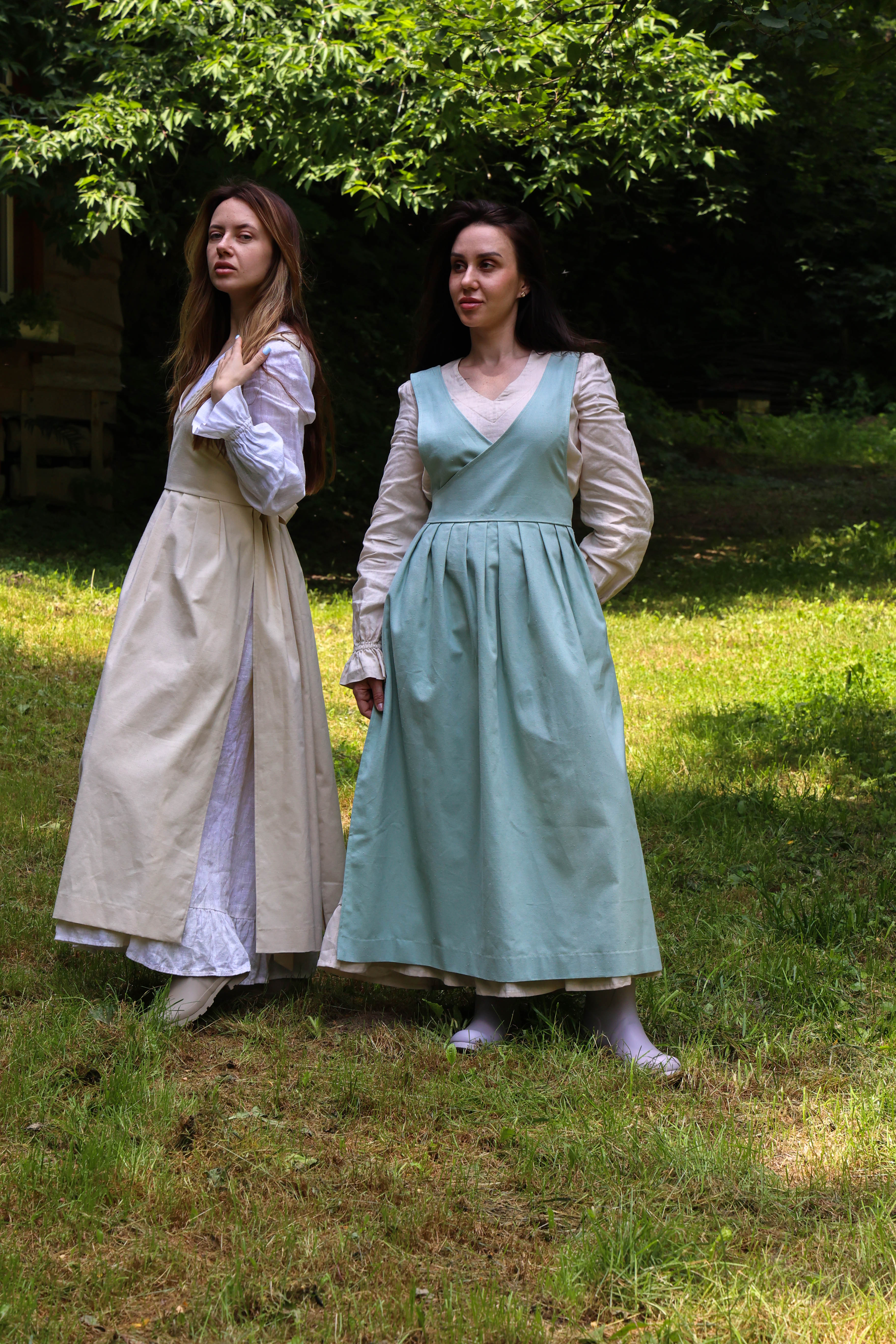 Sage Green Fair Apron — Full-Skirt Cotton Pinafore