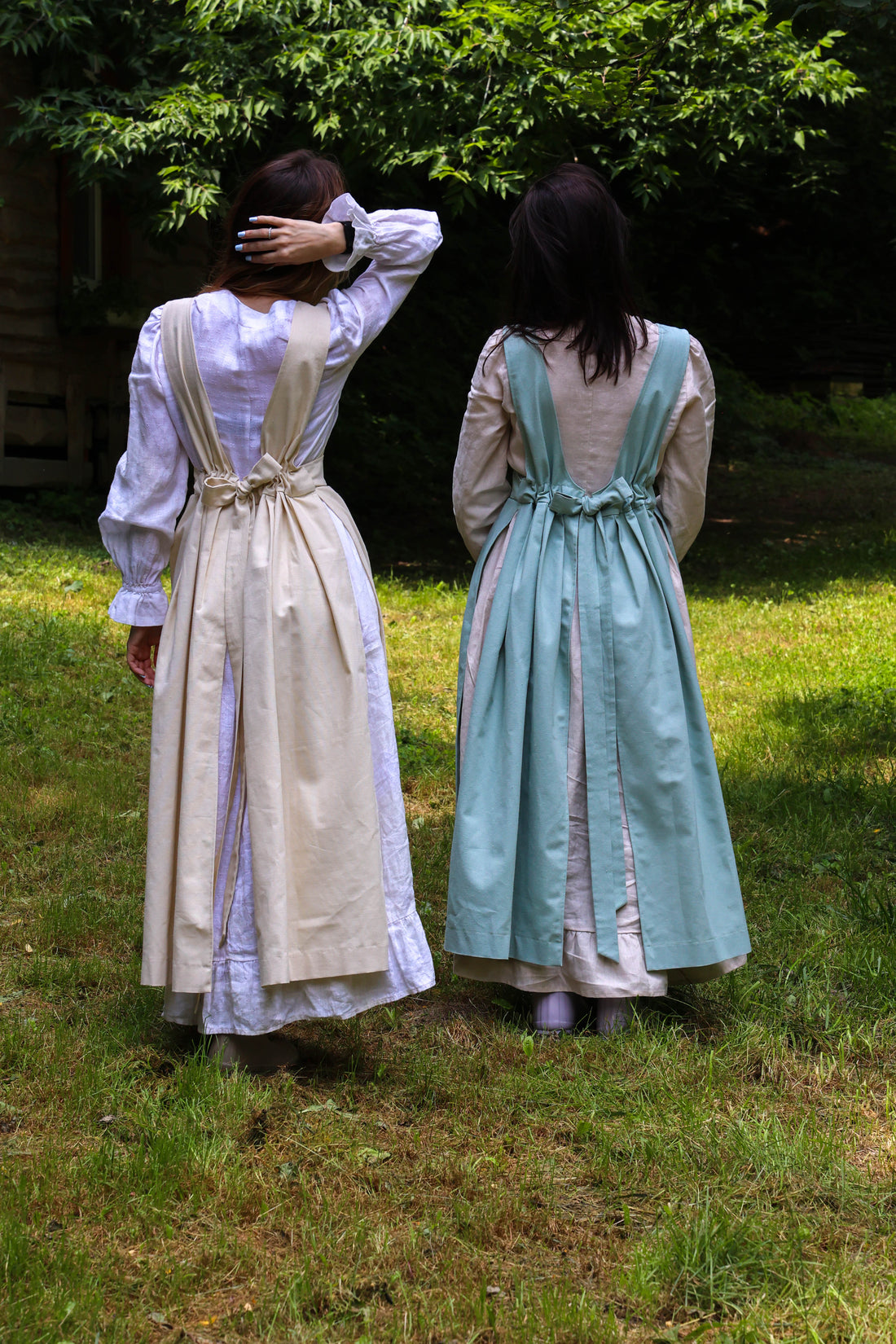Sage Green Fair Apron — Full-Skirt Cotton Pinafore