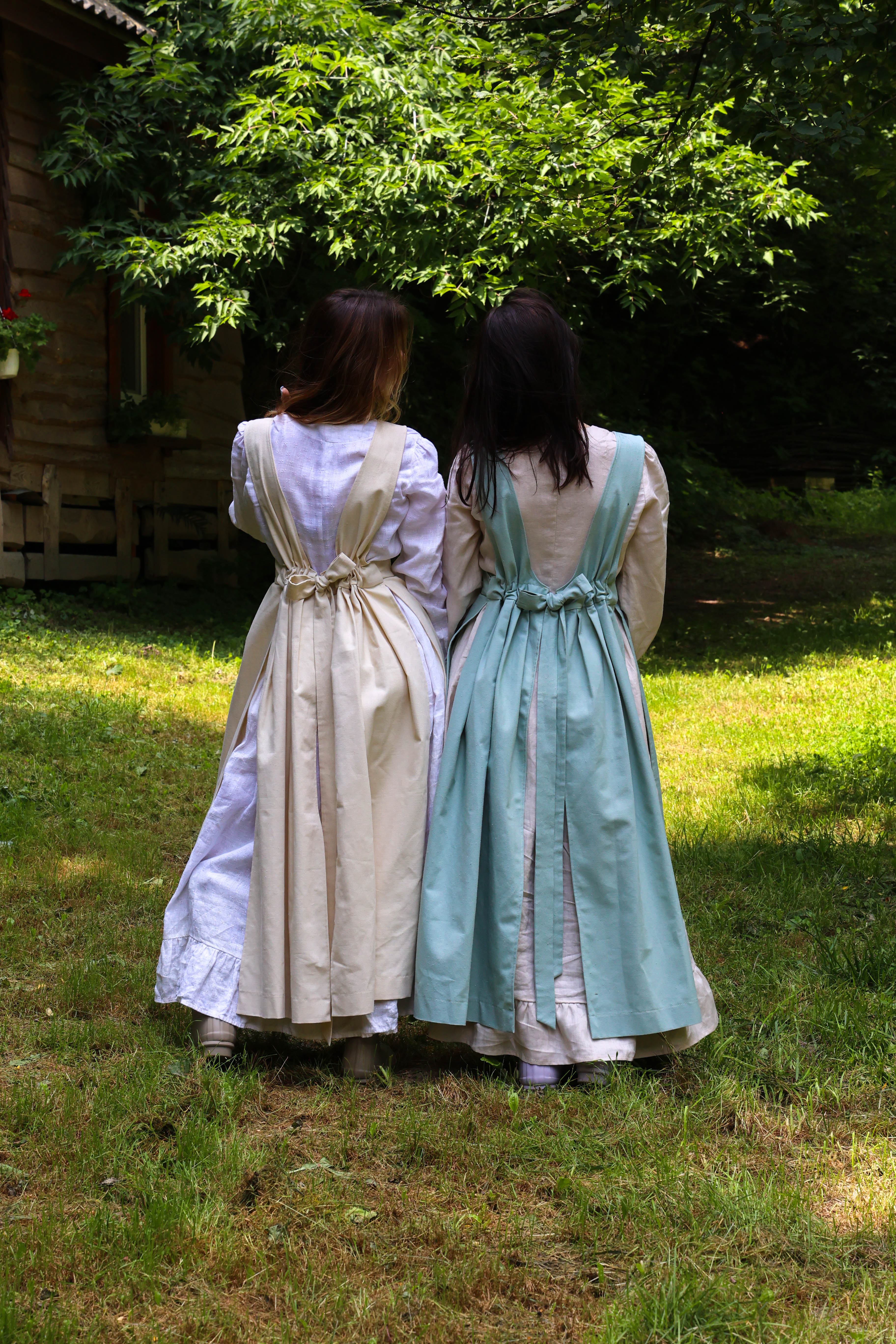 Sage Green Fair Apron — Full-Skirt Cotton Pinafore