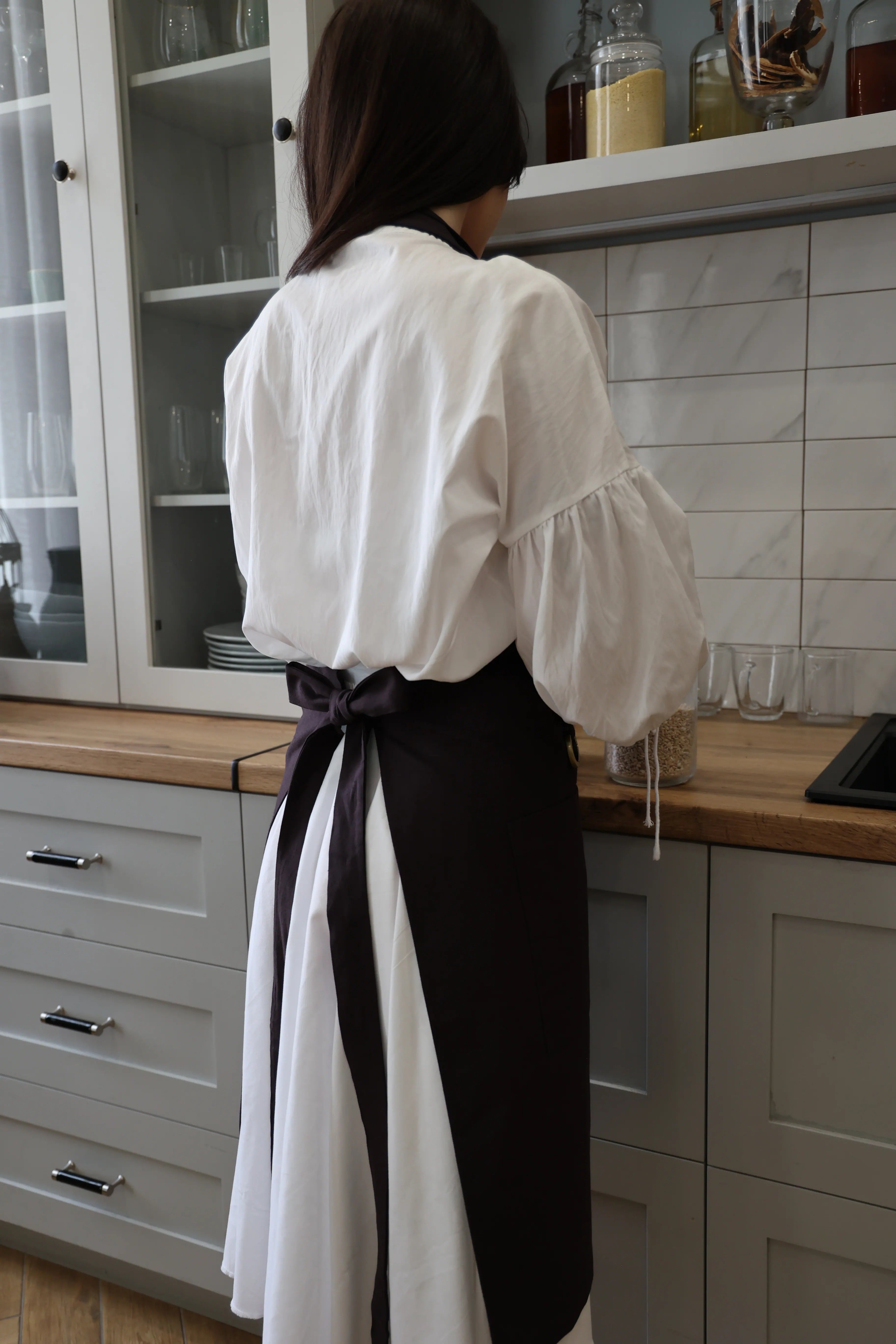 Plum Adjustable Cotton Apron — One Size S to 2XL