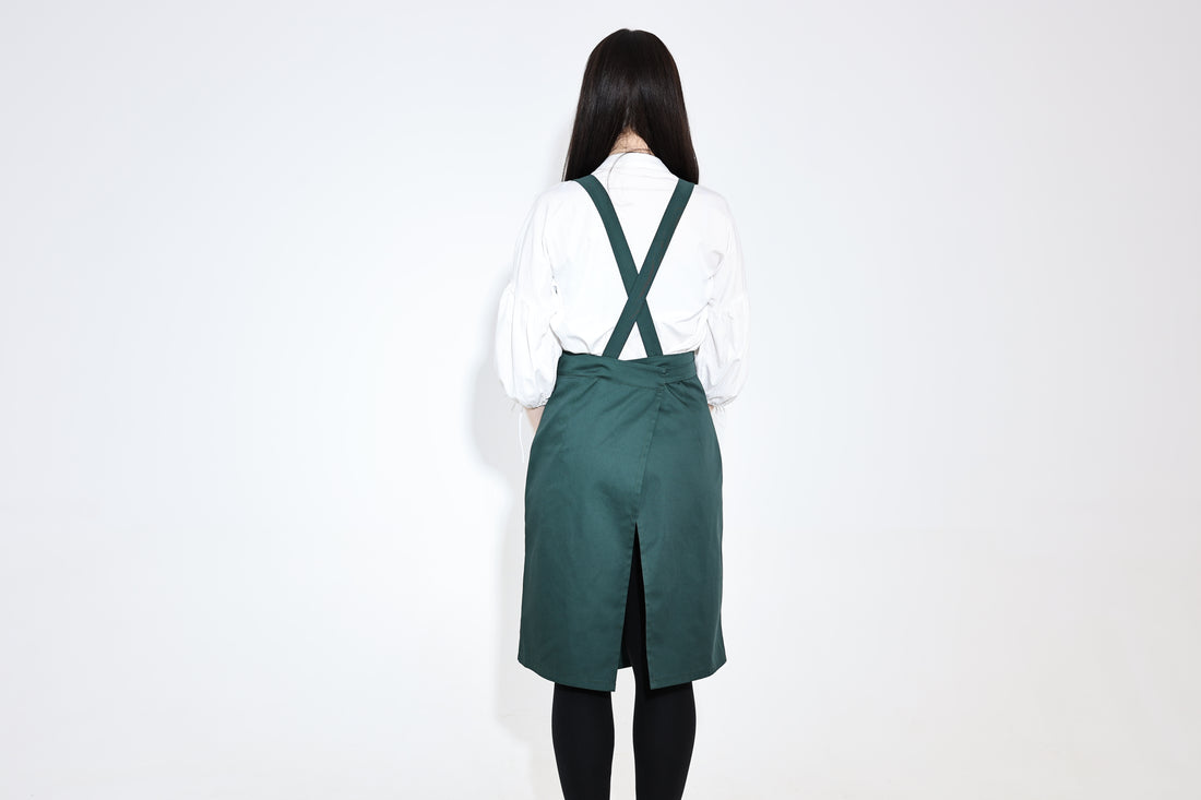 Hituka Pro Chef & Bartender Apron Emerald Green — Highly-Breathable Cross-Back Apron