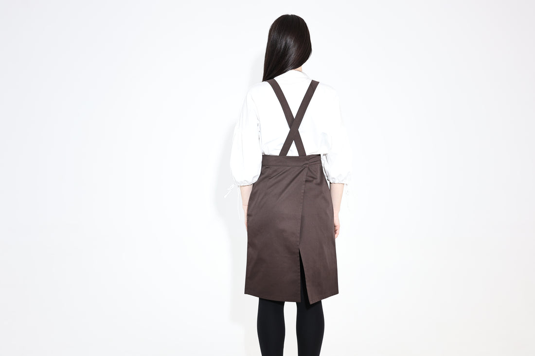 Hituka Pro Chef & Bartender Apron Dark Brown — Highly-Breathable Cross-Back Apron