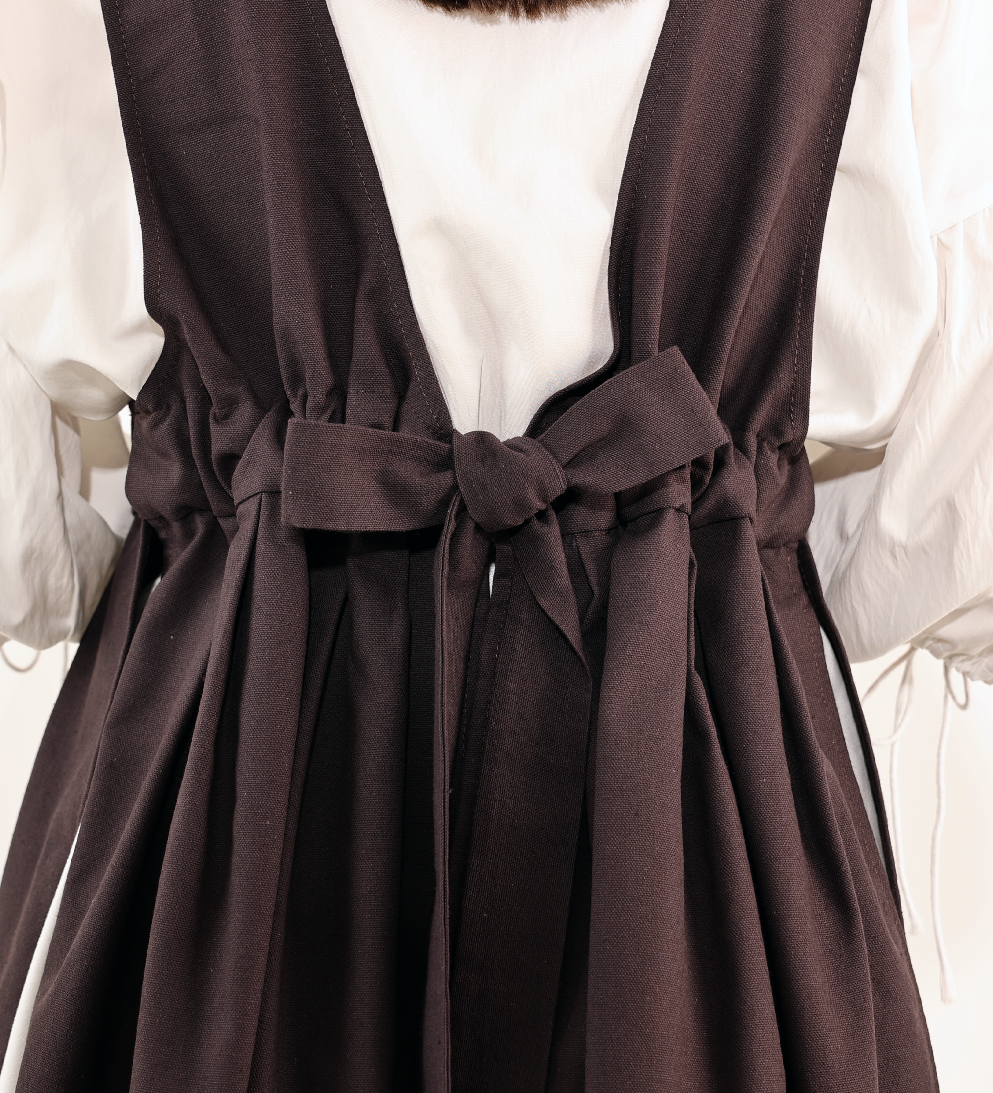 Espresso Brown Fair Apron — Full-Skirt Cotton Pinafore