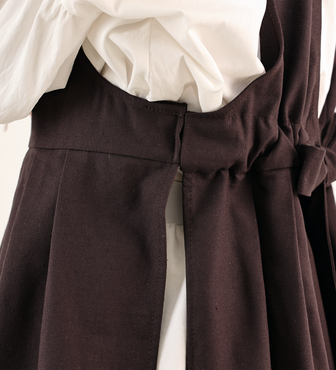Espresso Brown Fair Apron — Full-Skirt Cotton Pinafore
