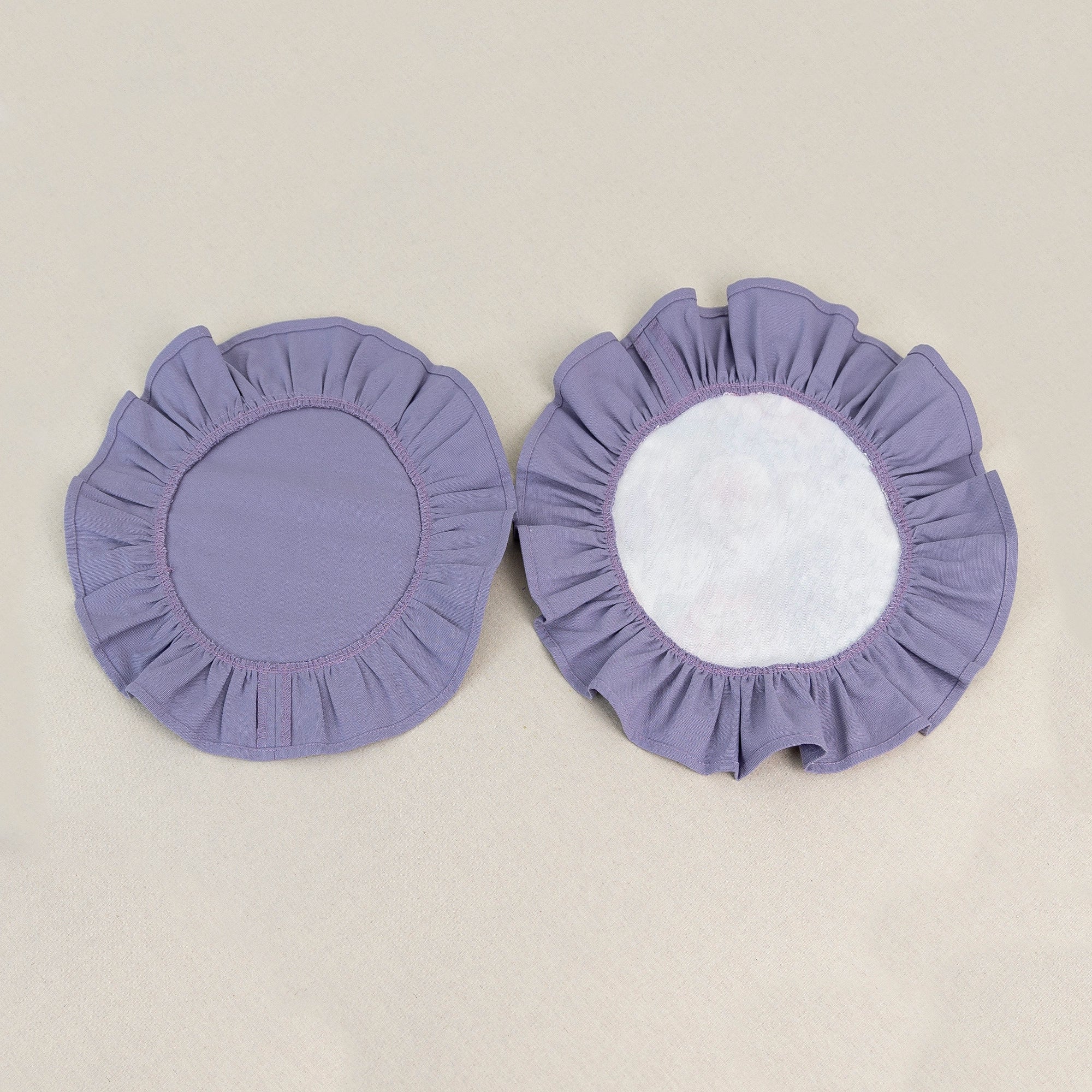 Lavender placemat set with coral flower and hydrangea print