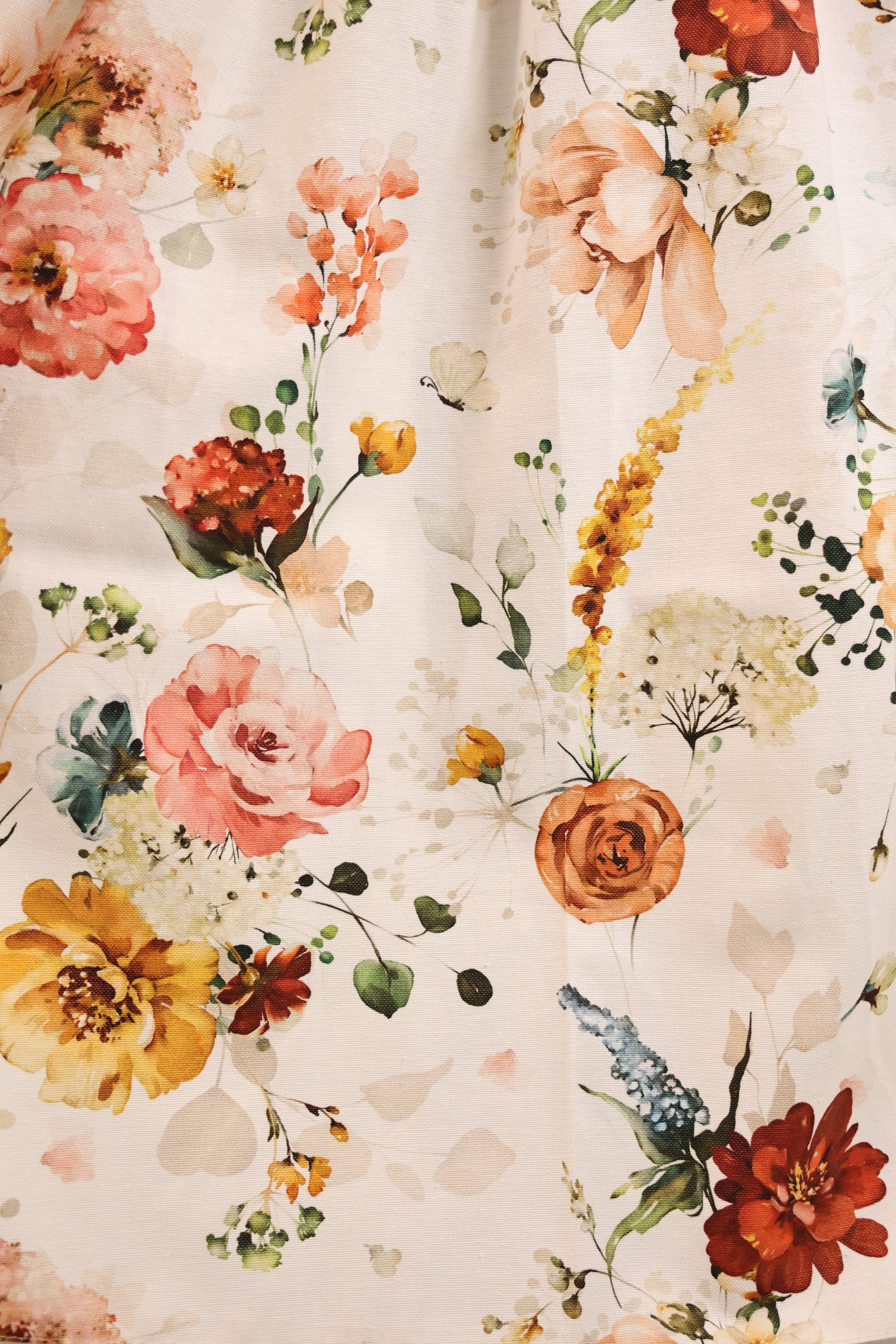 Floral pattern with colorful flowers on a light background