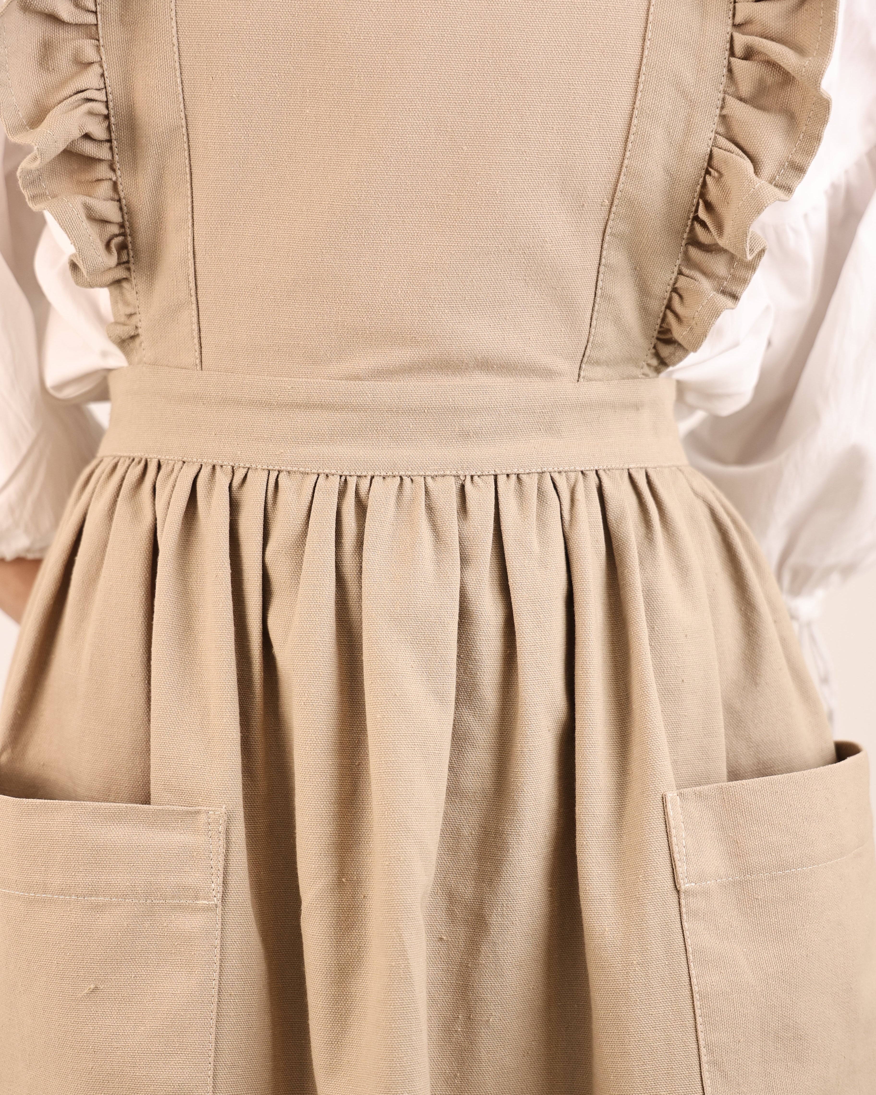Close-up of a beige apron