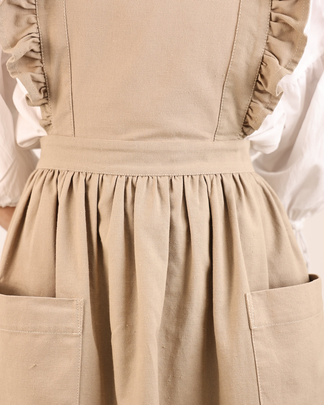 Close-up of a beige apron