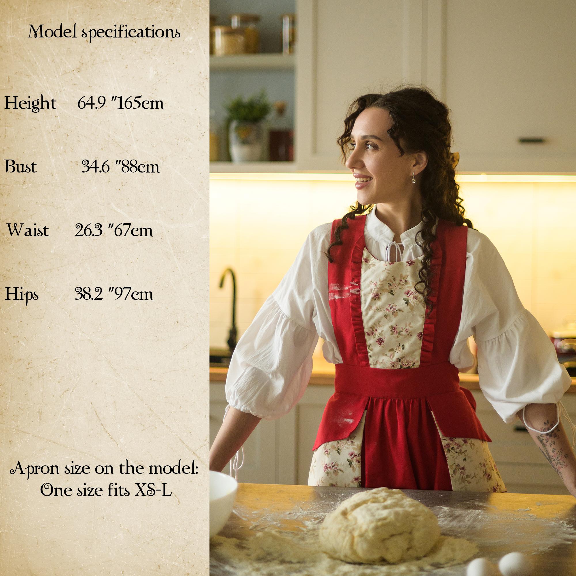 Cotton Apron With Pockets XS–L – 40"  Classic Kitchen & Baking Style