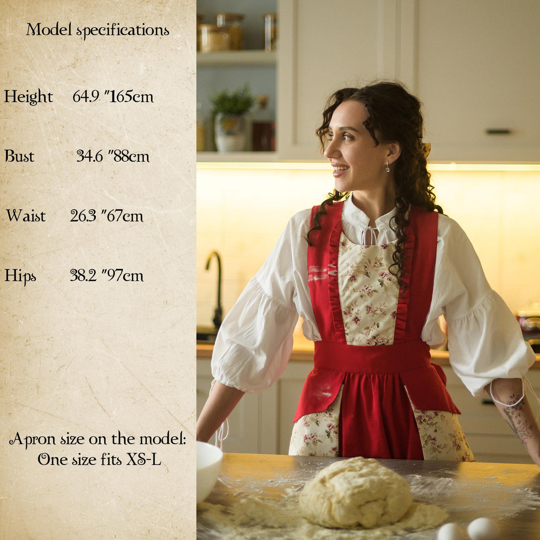 Cotton Apron With Pockets XS–L – 40"  Classic Kitchen & Baking Style