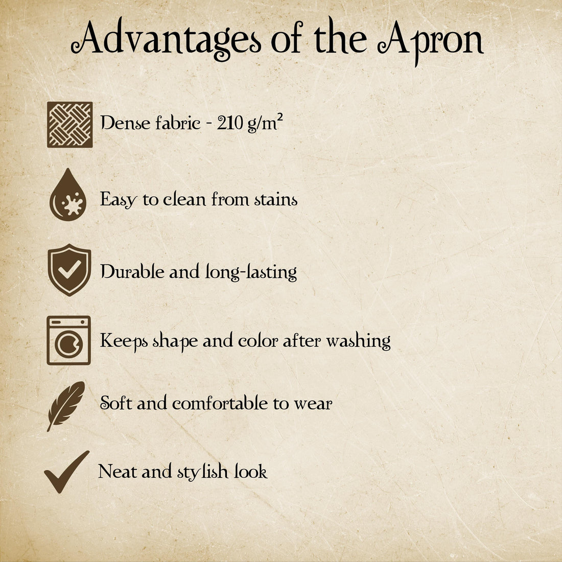 Cotton Apron With Pockets XS–L – 40"  Classic Kitchen & Baking Style