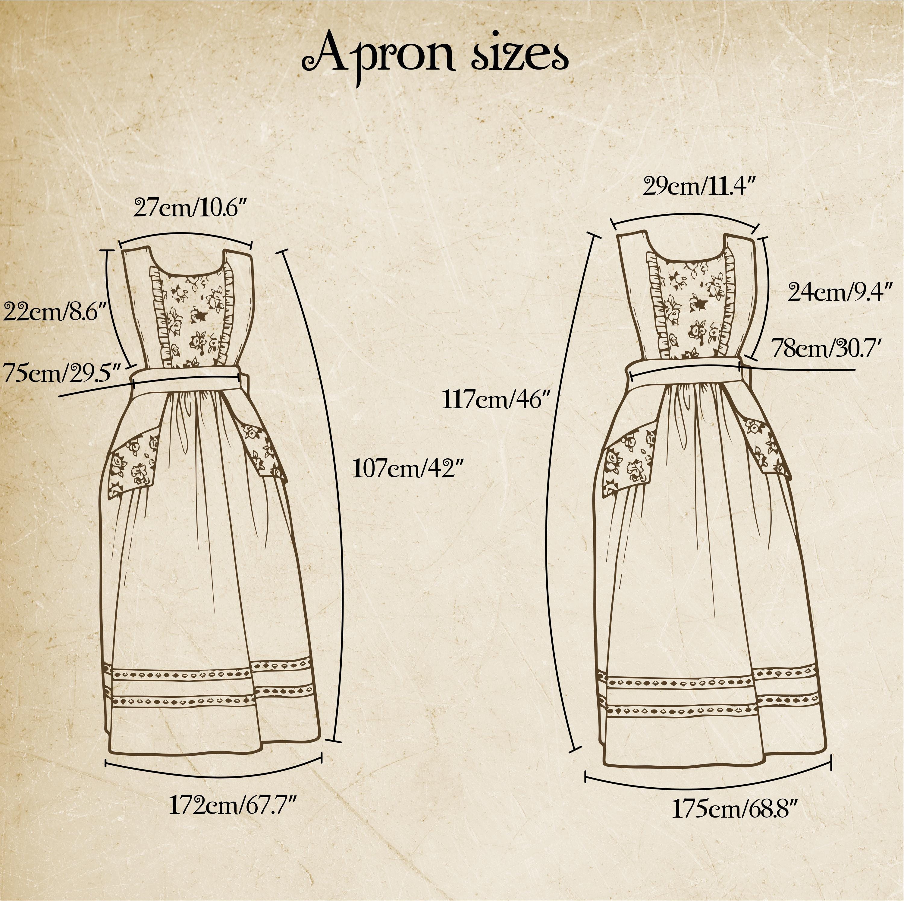 Cotton Apron With Pockets XS–L – 40"  Classic Kitchen & Baking Style