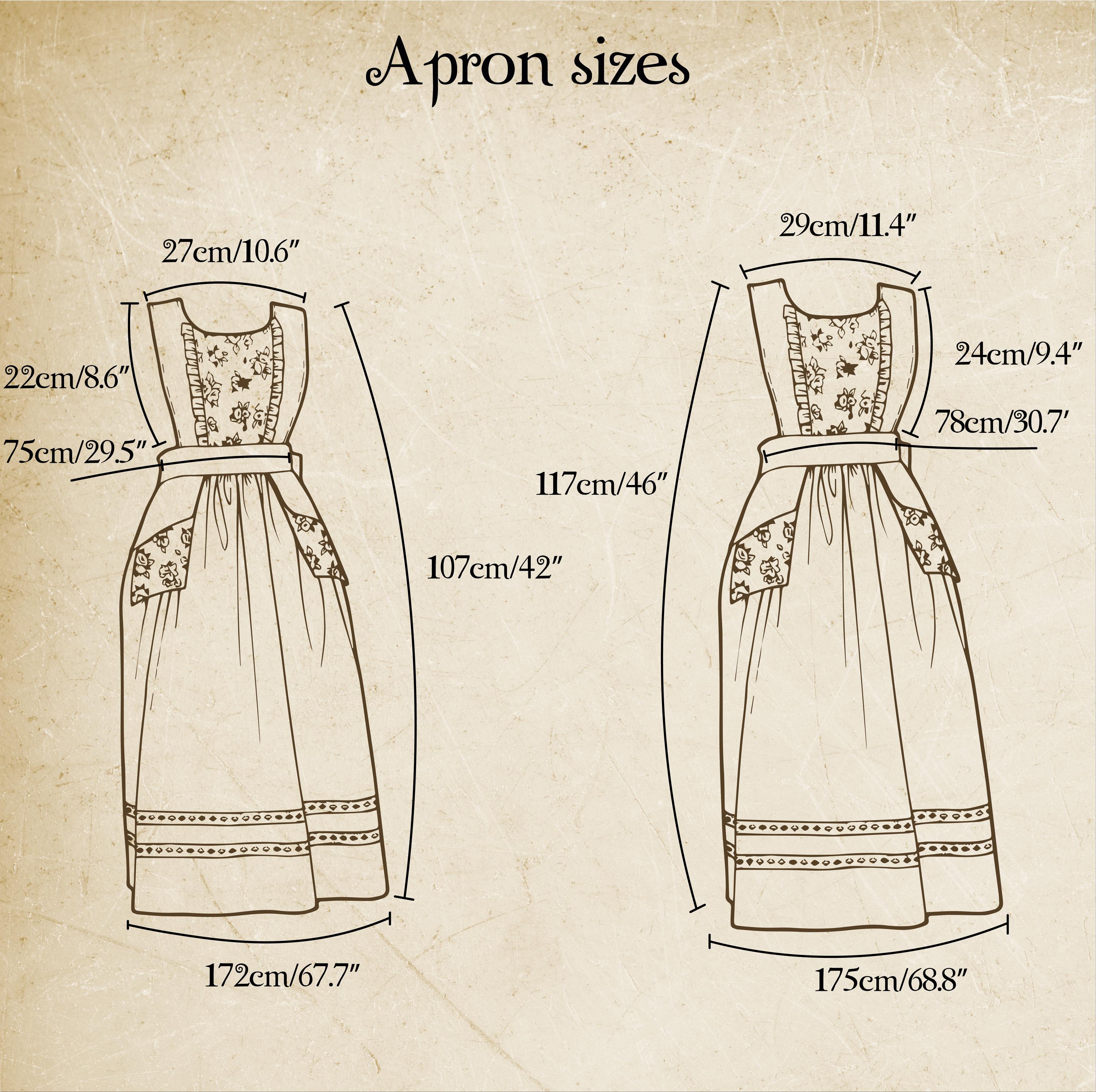 Cotton Apron With Pockets XS–L – 40"  Classic Kitchen & Baking Style