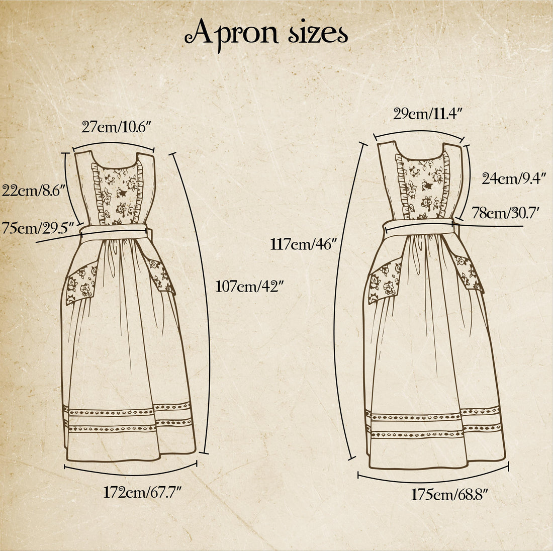 Cotton Apron With Pockets XS–L – 40"  Classic Kitchen & Baking Style