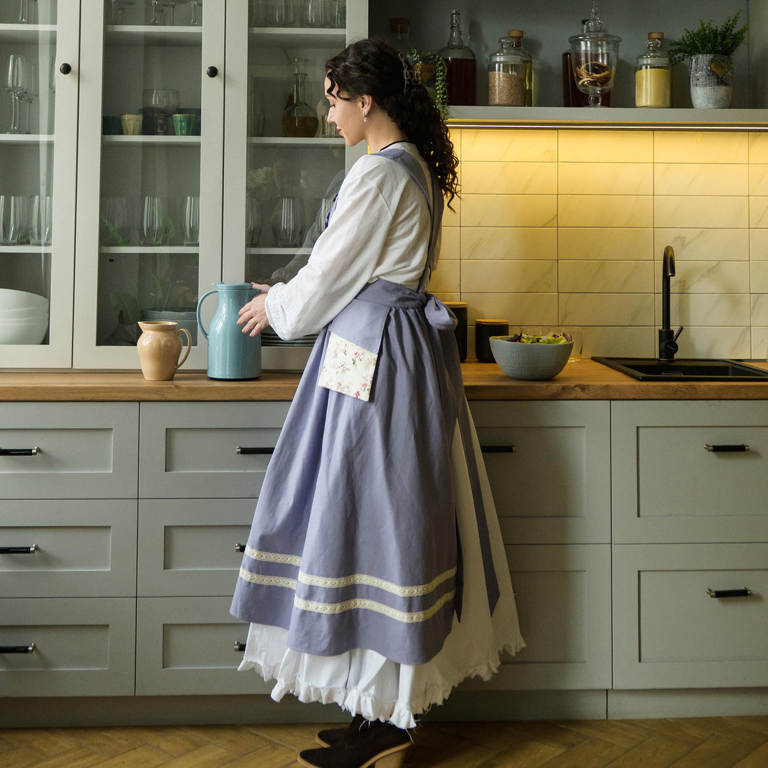 Cotton Apron With Pockets XS–L – 40"  Classic Kitchen & Baking Style