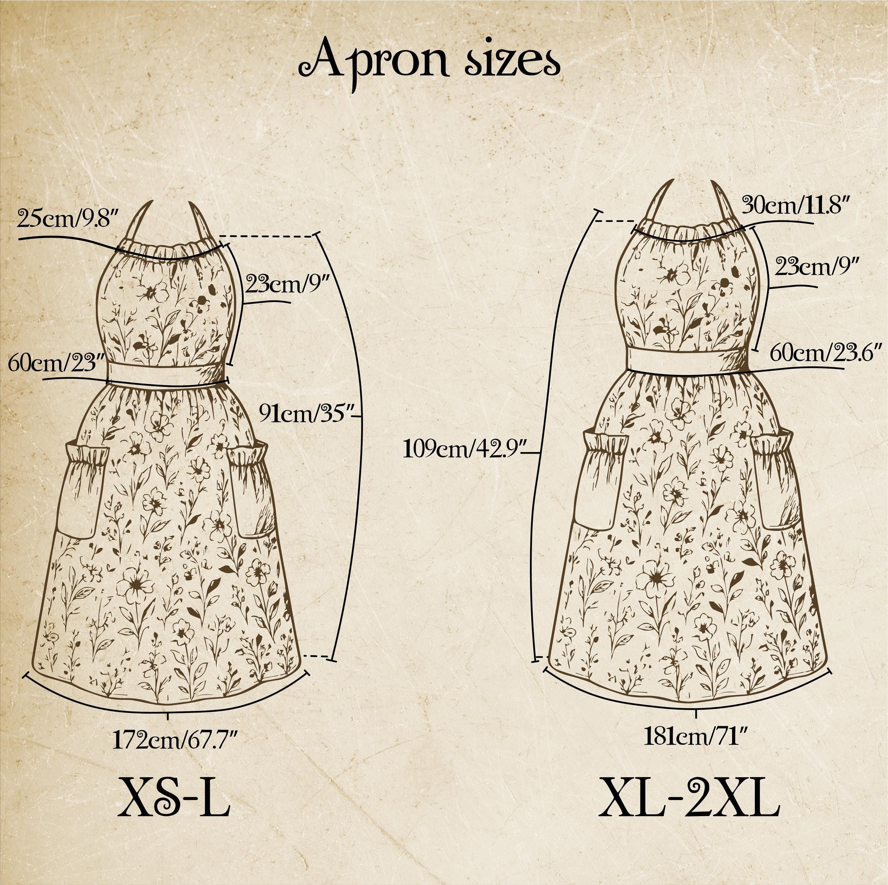 Vintage Cotton Apron XS–L – 40"  Classic Kitchen & Baking Style