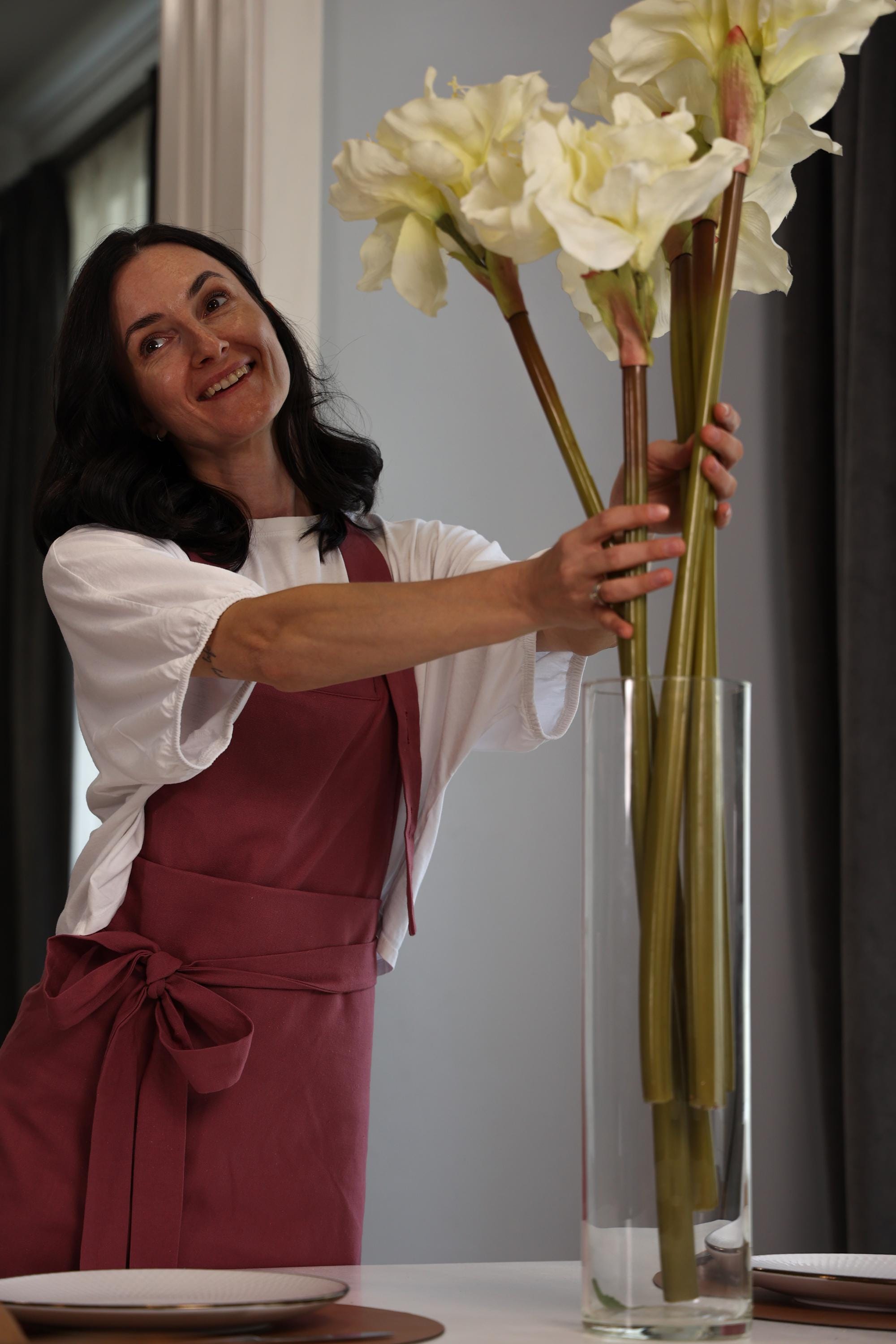 Citchen apron,Vintage style,with pockets,XS-M