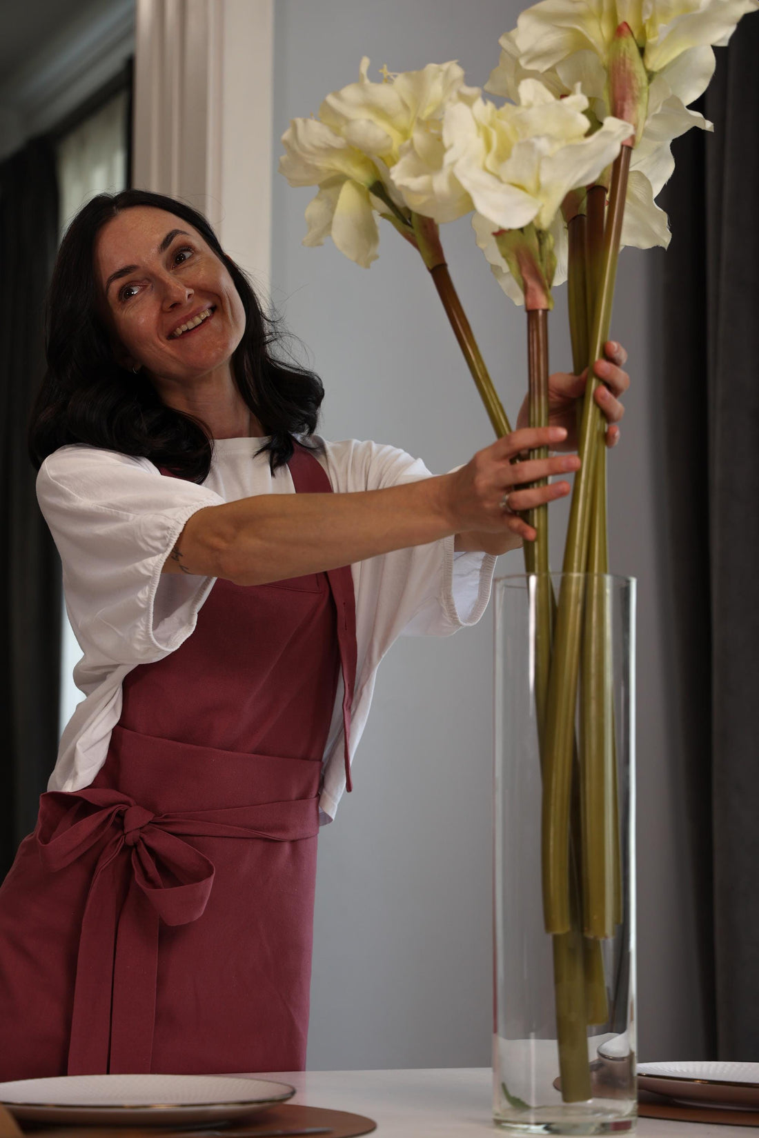 Citchen apron,Vintage style,with pockets,XS-M