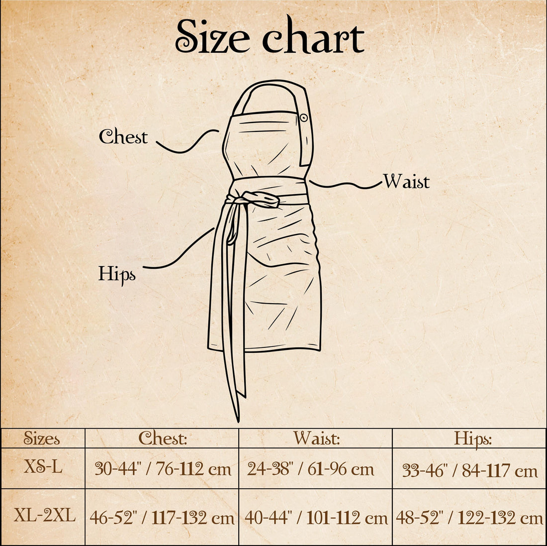 Citchen apron,Vintage style,with pockets,XS-M