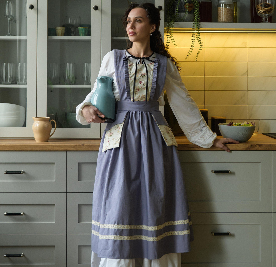 Cotton Apron With Pockets XS–L – 40"  Classic Kitchen & Baking Style