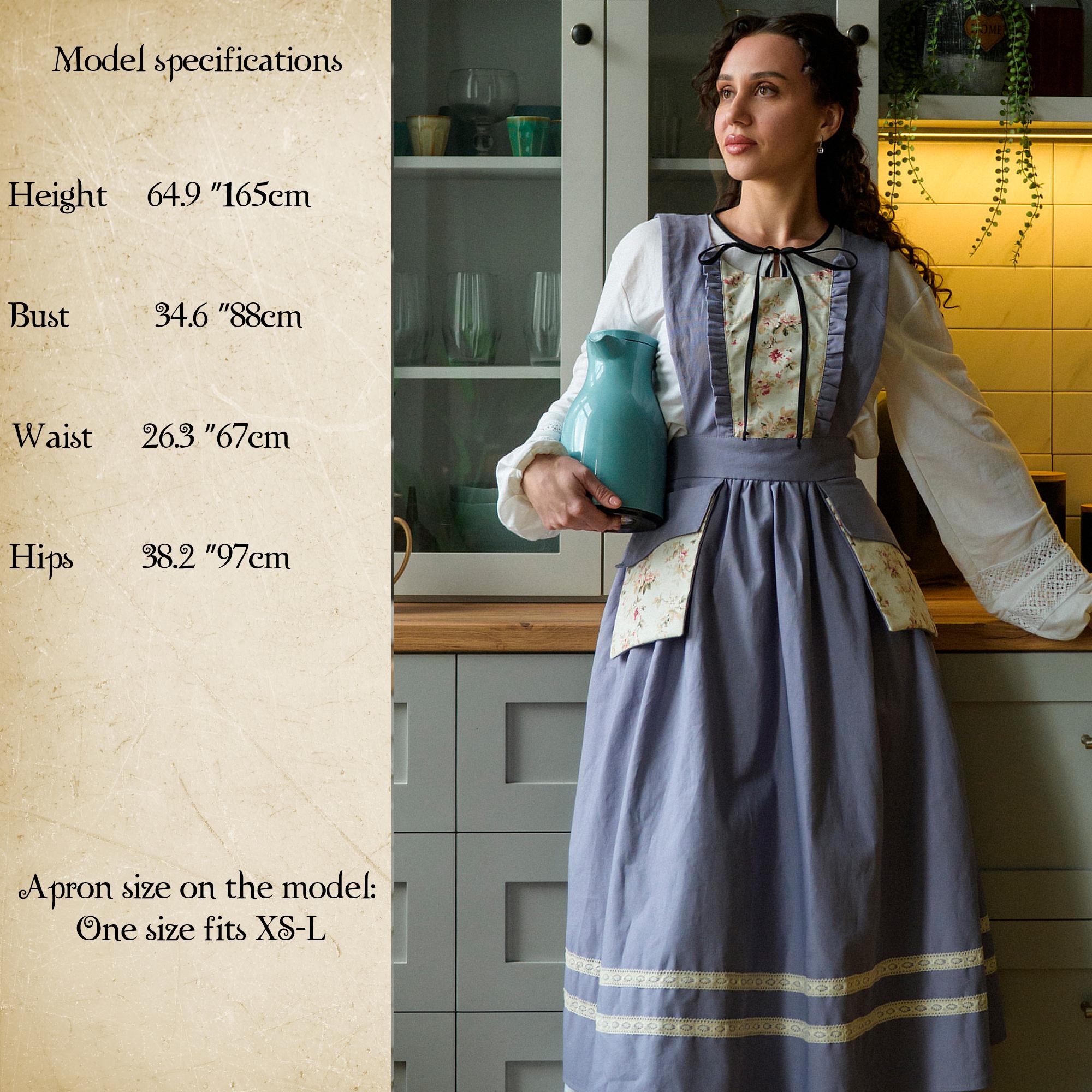 Cotton Apron With Pockets XS–L – 40"  Classic Kitchen & Baking Style