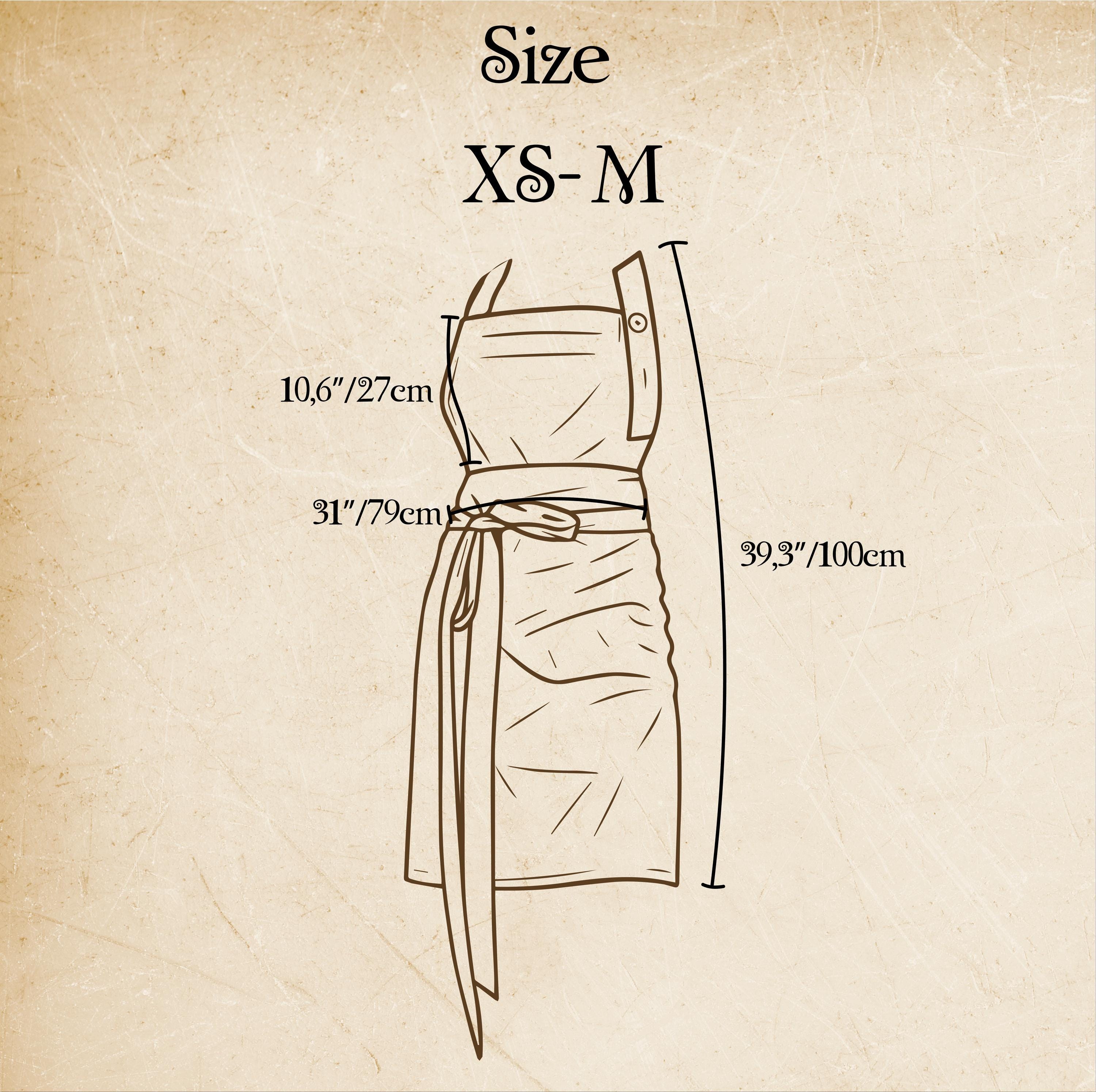 Citchen apron,Vintage style,with pockets,XS-M