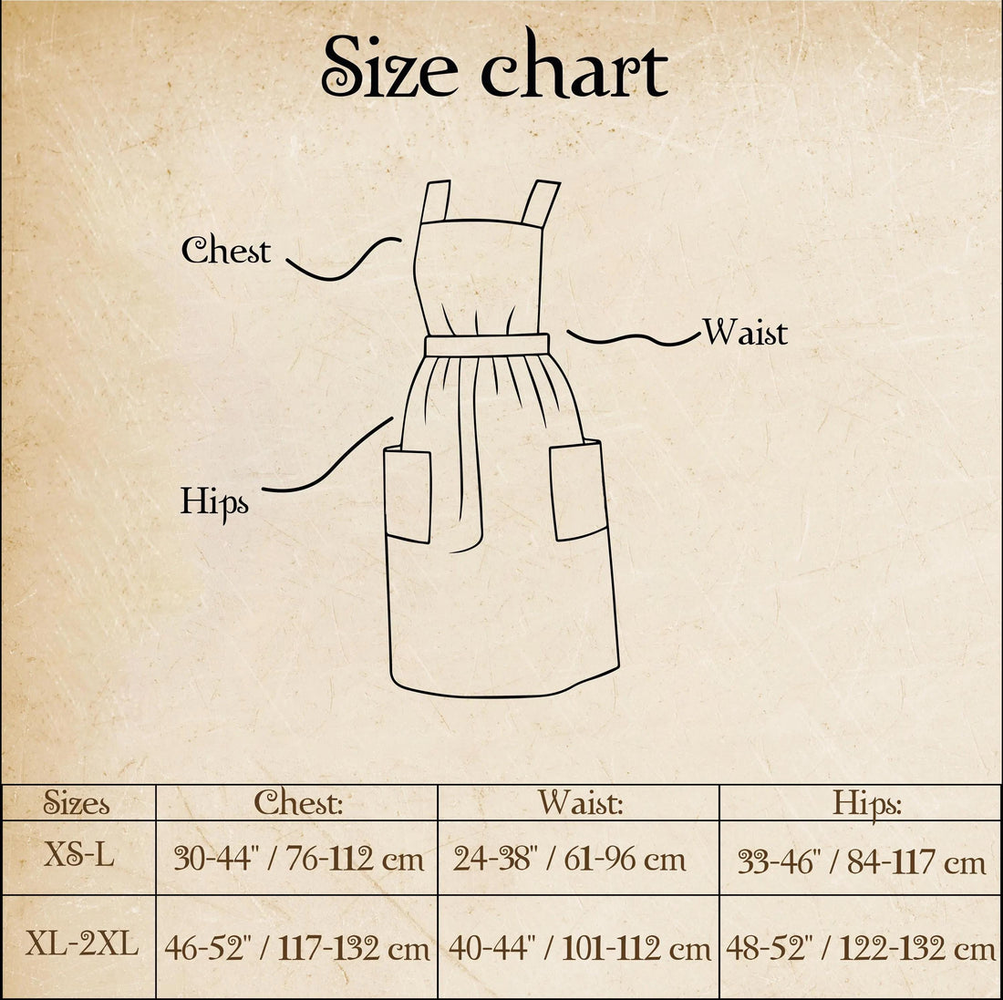 Vintage Cotton Apron for Home Cooking XS–L – 40" Classic Kitchen & Baking Style