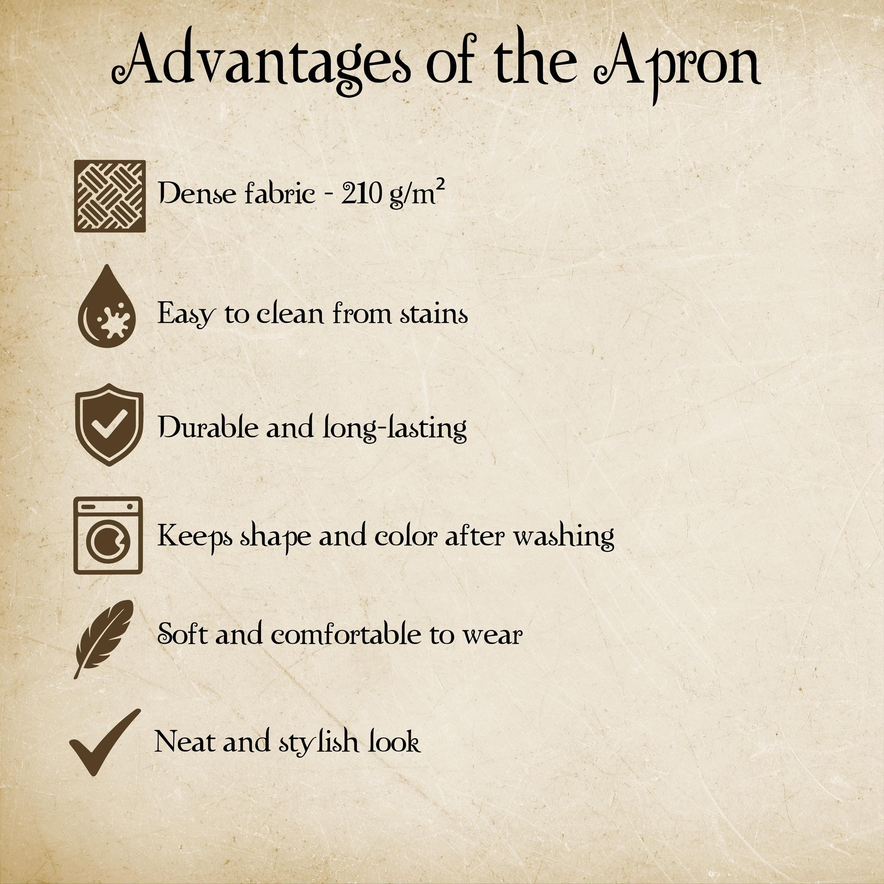 Vintage Cotton Apron for Home Cooking XS–L – 40" Classic Kitchen & Baking Style