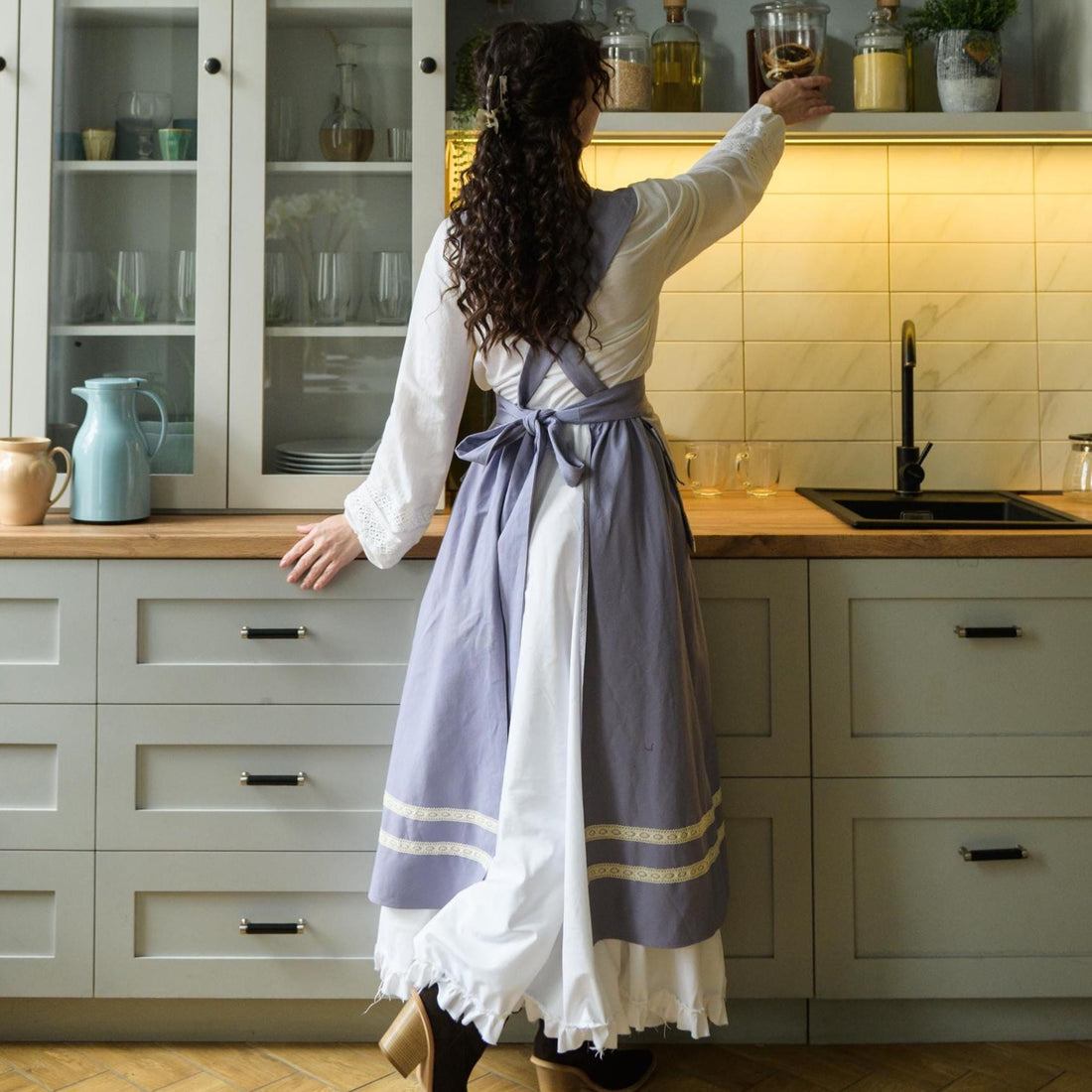 Cotton Apron With Pockets XS–L – 40"  Classic Kitchen & Baking Style