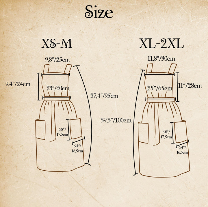 Vintage  Cotton Apron XS–L – 40" Classic Holiday Kitchen & Baking Style
