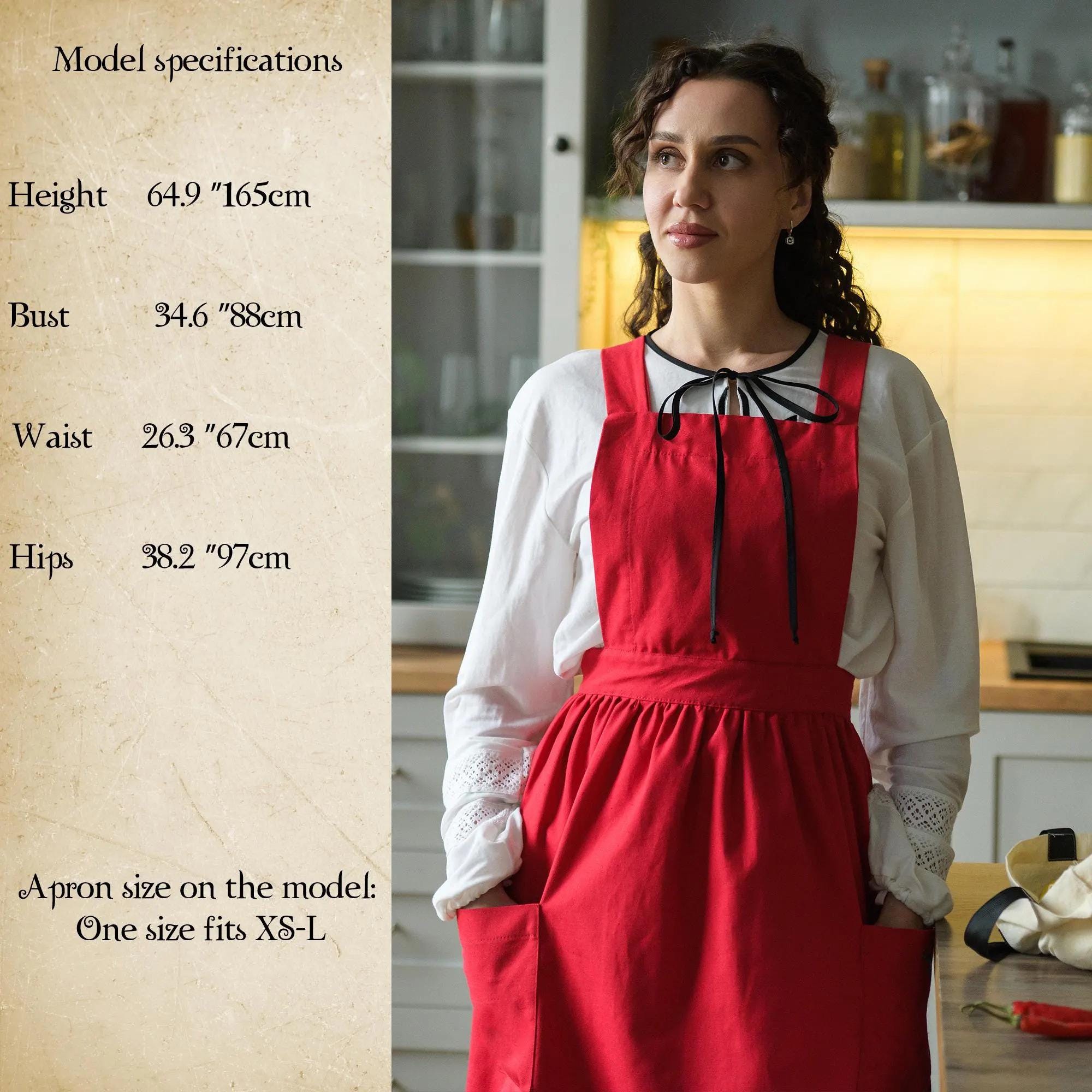 Vintage Cotton Apron for Home Cooking XS–L – 40" Classic Kitchen & Baking Style