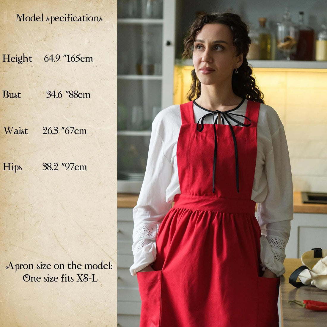 Vintage Cotton Apron for Home Cooking XS–L – 40" Classic Kitchen & Baking Style