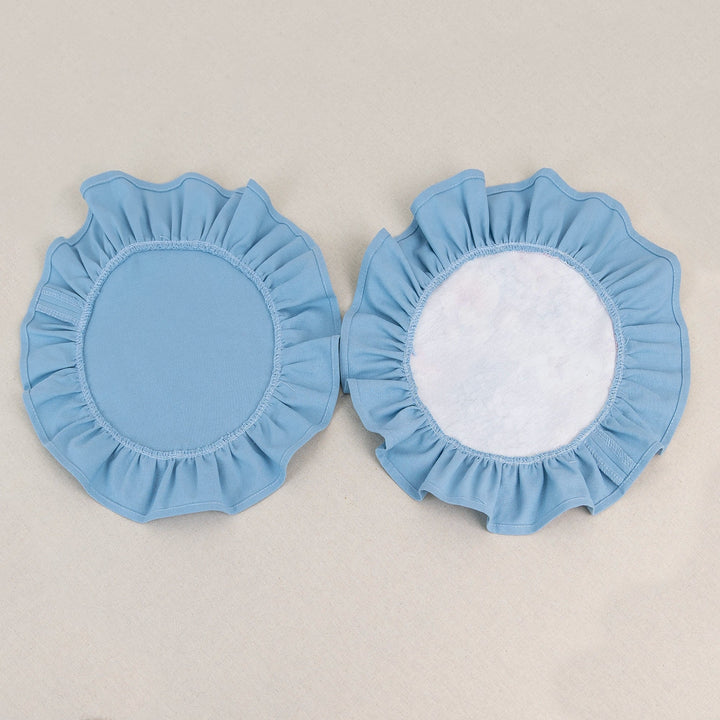 Blue placemat set with hydrangea floral print centre